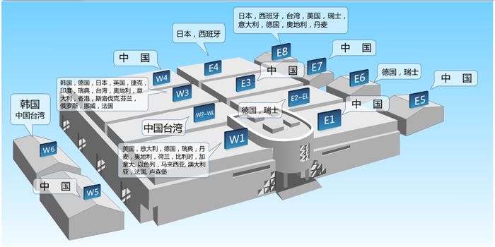 CIMT2013展會的展館布局及展團分布