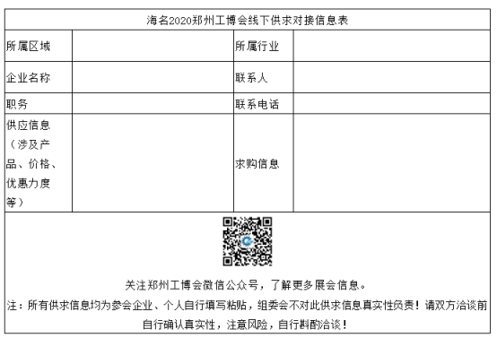 2020鄭州工博會(huì)線下供求對(duì)接信息展示墻