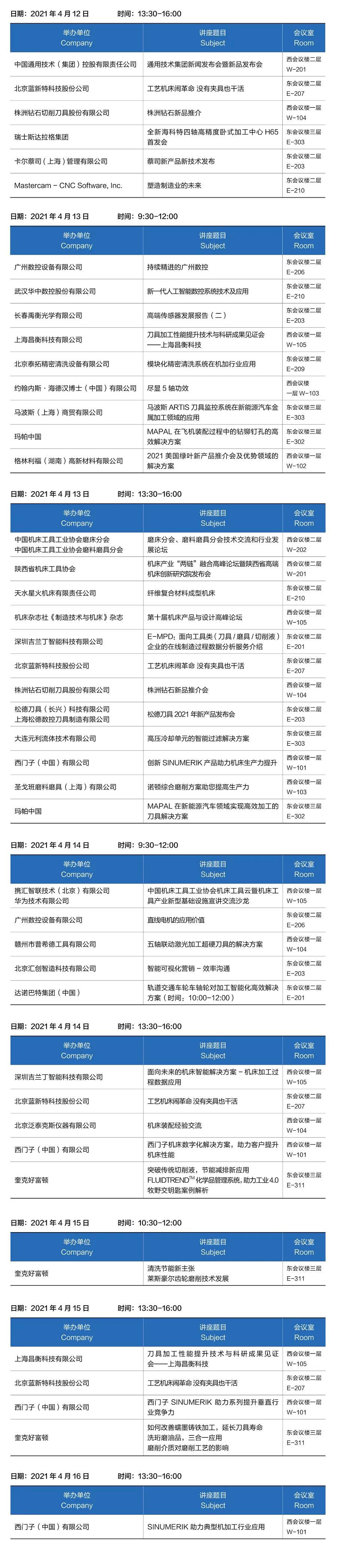 CIMT2021 | 部分技術(shù)交流講座日程表