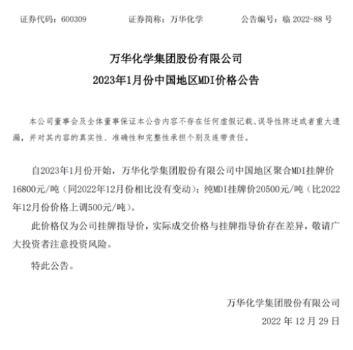 化工品普漲！鈦白粉、橡膠、MMA、MDI漲價函來了！