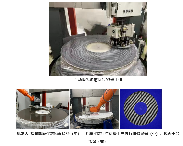 南京天光所完成慕天望遠鏡1.93米主鏡磨制