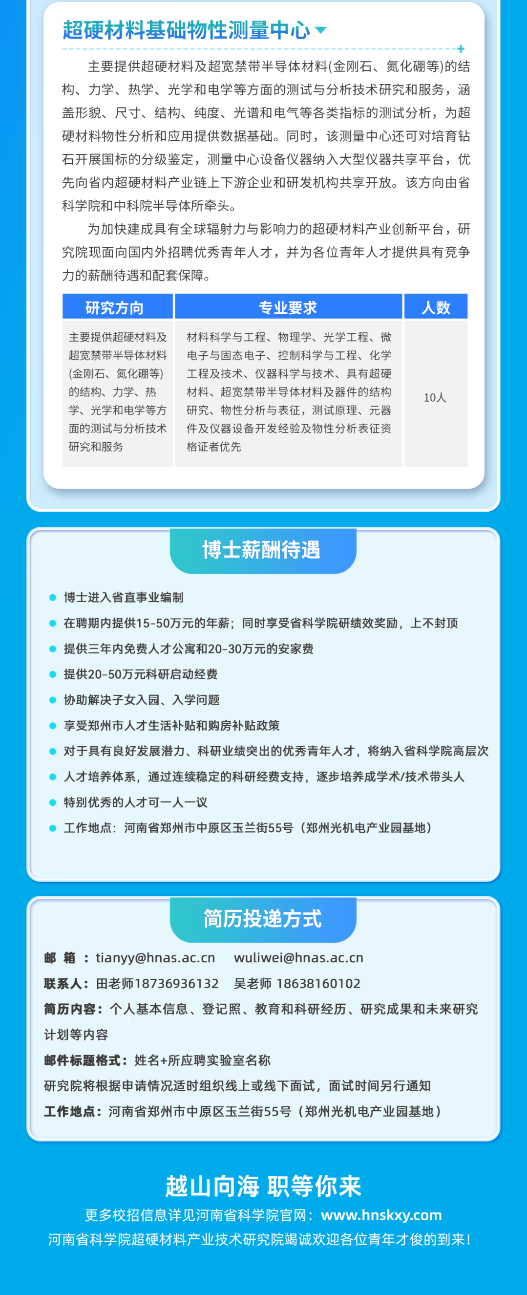 河南省超硬材料技術研究院招聘50人，年薪15-50W！